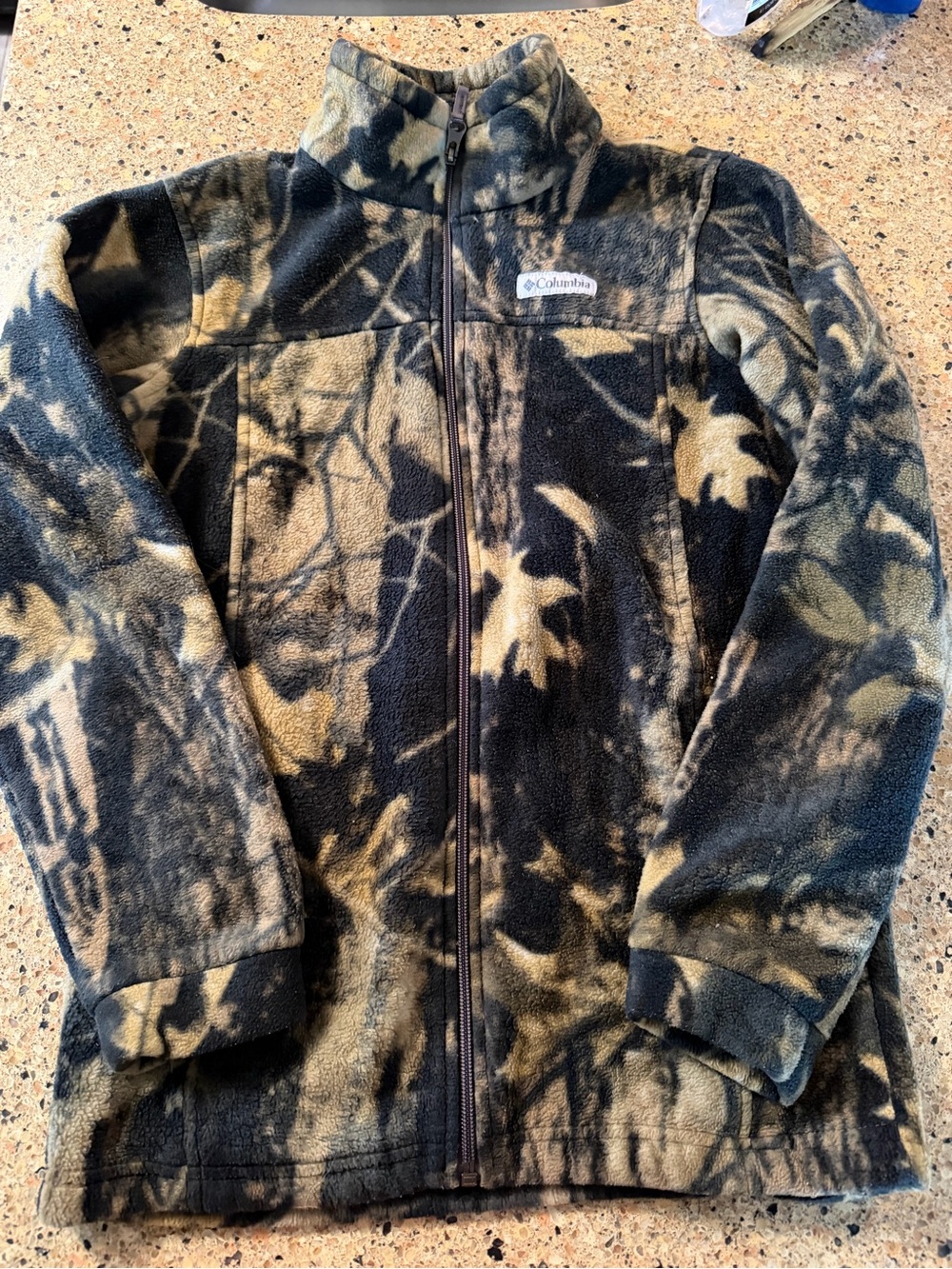 Columbia Kids Camouflage Fleece Jacket - Black & Tan